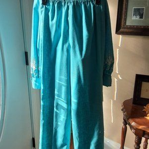 PATIO SUIT by STAN HERMAN Two-Piece Robin Blue VTG